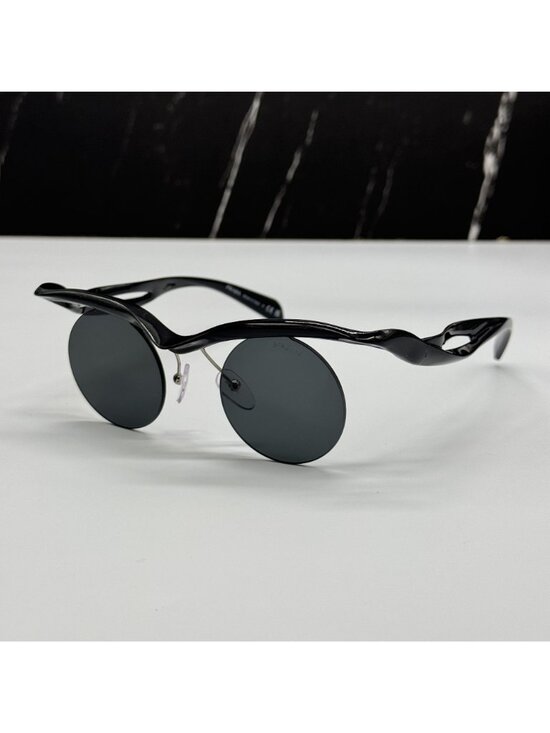 NEW PRADA PRA18S 1AB5S0 SUNGLASSES PR A18S 1AB5S0 ROUND BLACK UNISEX SPR A18S main image 11